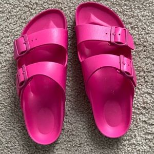 Pink rubber Birkenstocks. Size “37”, fit like a 7. Like new.